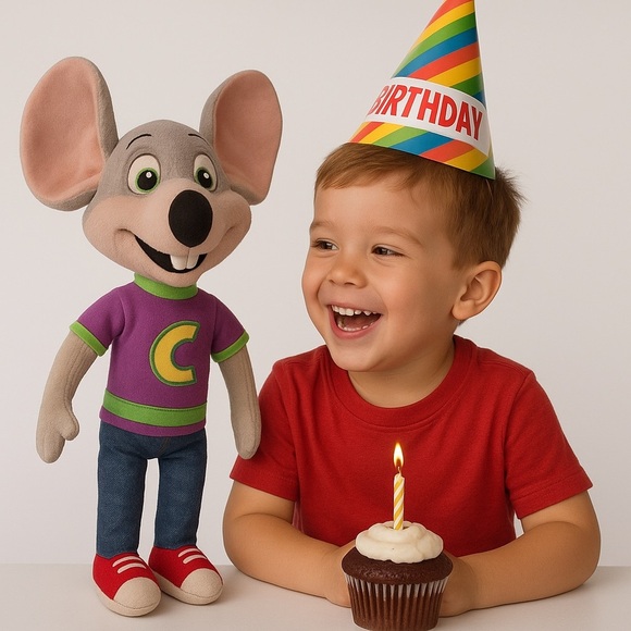 Chuck E Cheese Other - Chuck E Cheese Plush Toy Mascot Mouse 13" Purple Shirt Iconic Birthday Party